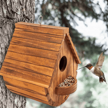 Natural Wooden Outdoor Birdhouse