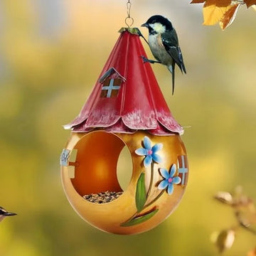 Solar-Powered Bird Feeder - Light-Up Hanging Bird Feeder for Outdoors