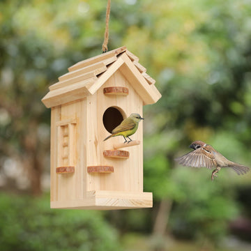 Outdoor Wooden Birdhouse Kit - DIY Garden Bird Shelter