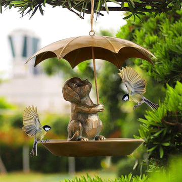 Umbrella Dog-Proof Bird Feeder - Metal Hummingbird Garden Decor for Bird Lovers