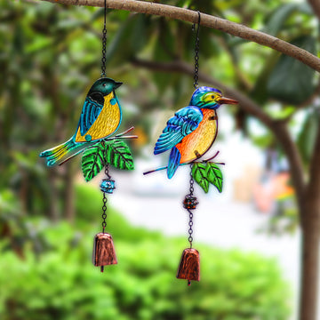 2-Pack Bird-Shaped Wind Chimes with Bells
