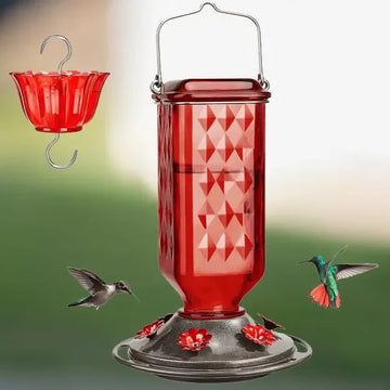 24 oz Leak Proof Glass Hummingbird Feeder