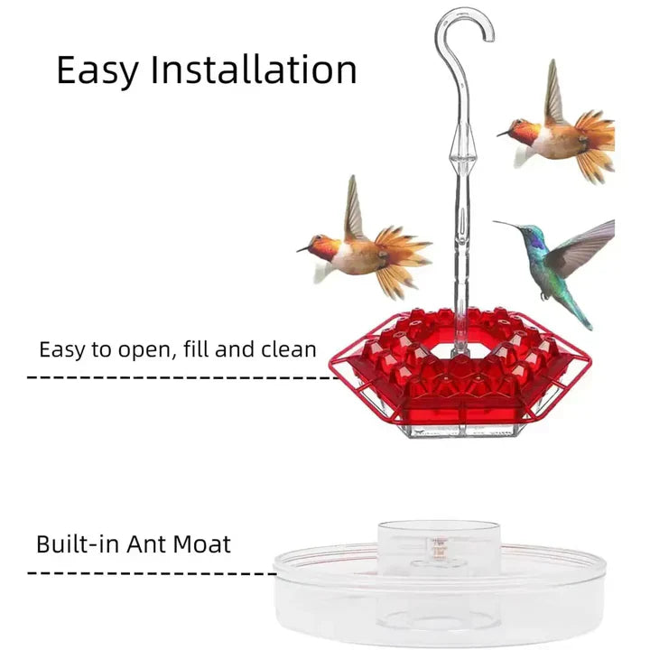 30-Port Bee-Resistant Ant-Proof Hummingbird Feeder – Outdoor & Patio Use