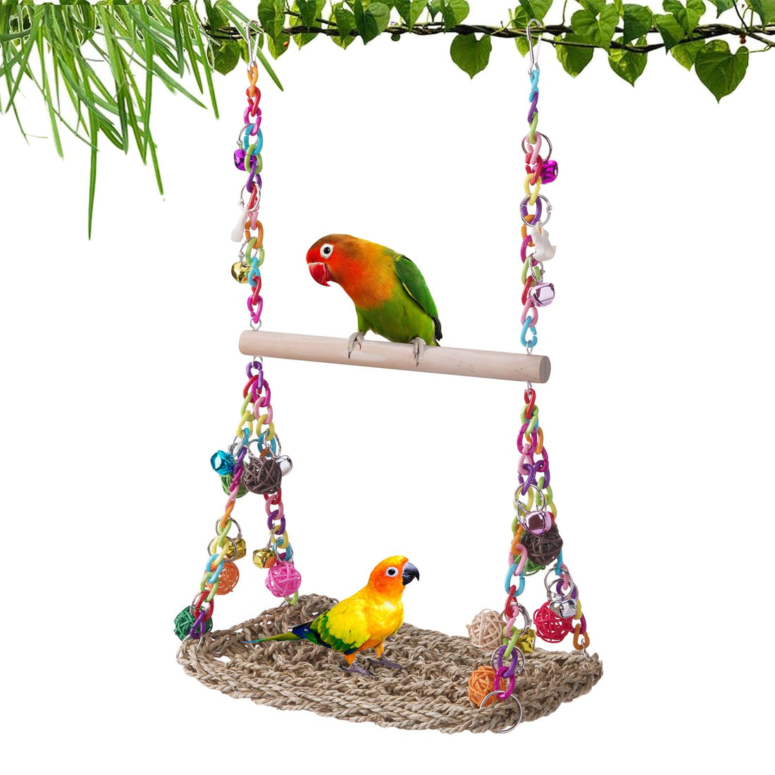 Seagrass Woven Parrot Platform Bird Climbing Hanging Hammock