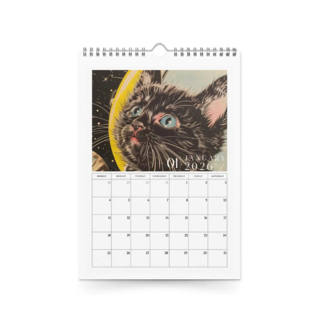 2026 Space Cat Calendar