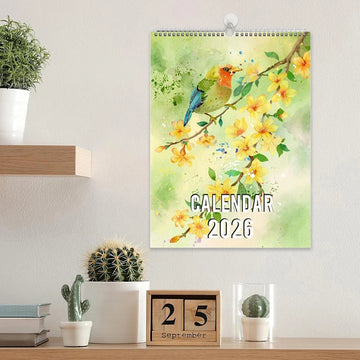 2026 Calendar Bird Lovers Wall Calendar 12 Month to View Hanging Calendar