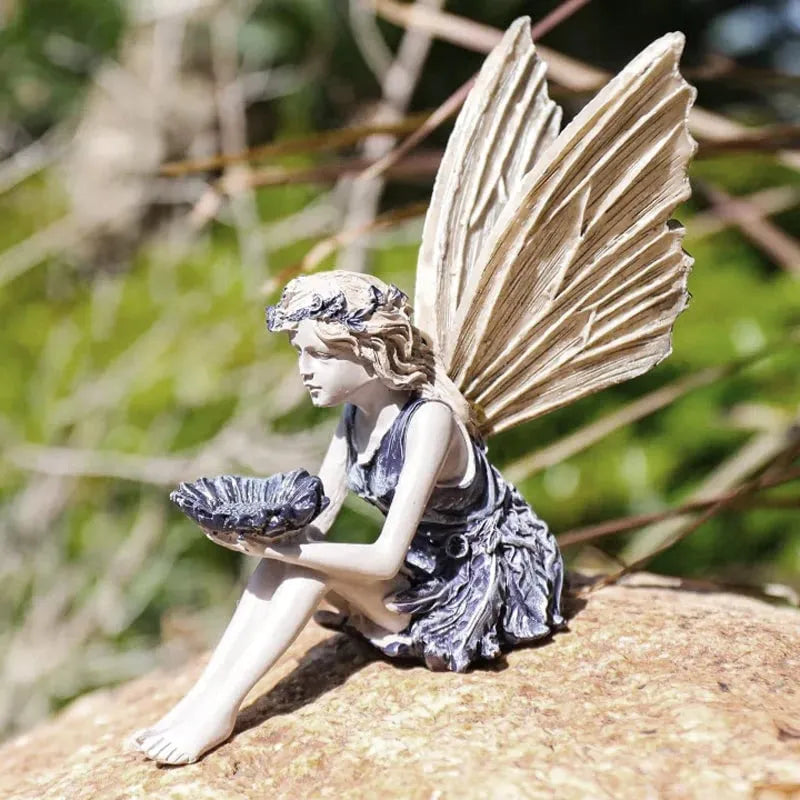 Sitting Fairy Bird Feeding Ornament