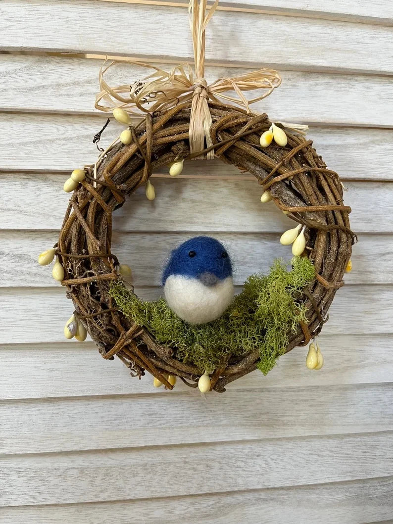Mini Bluebird Wreath-Bird Lovers Gift