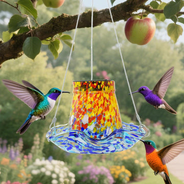 Solar Lantern Bird Feeder for Outside - Metal Bird Feeders for Wild Birds