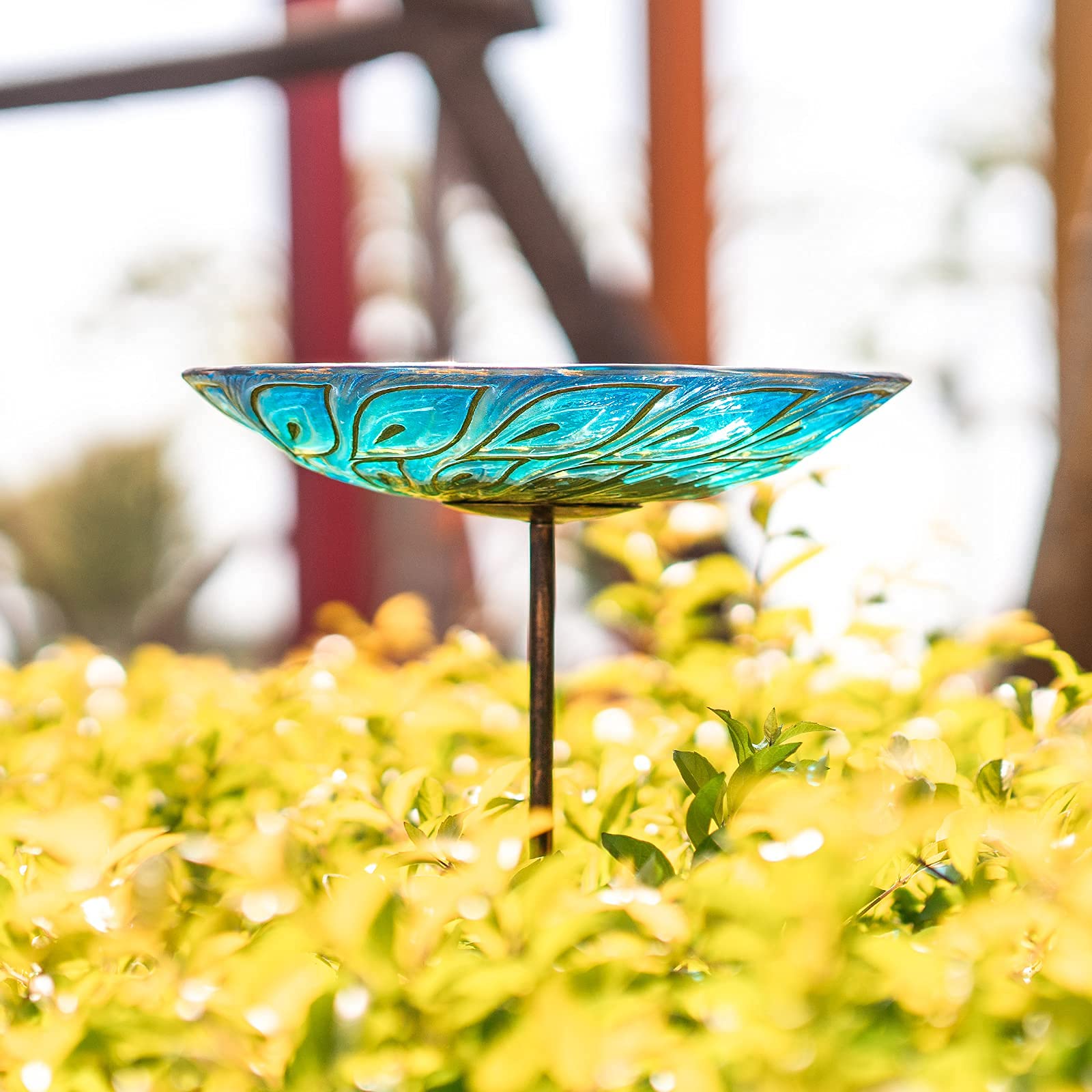 Garden Outdoor Bird Bath with Metal Stand