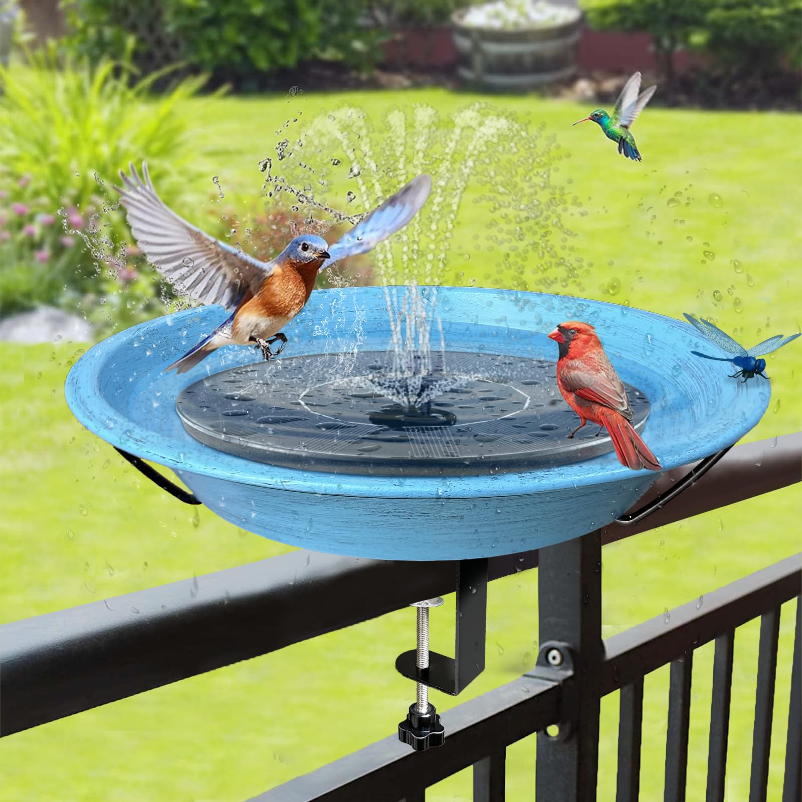 Adjustable Metal Bird Bath with Sturdy Clamp