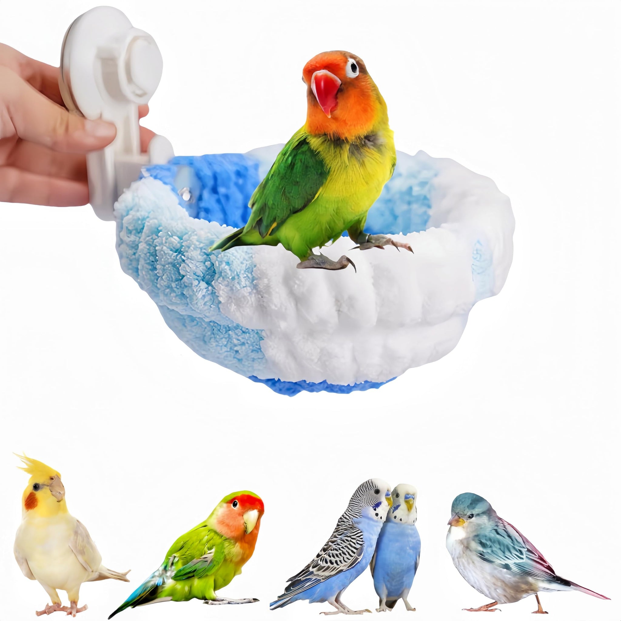 Fluffy Hanging Bird Bed - Cozy Nest for Pet Birds