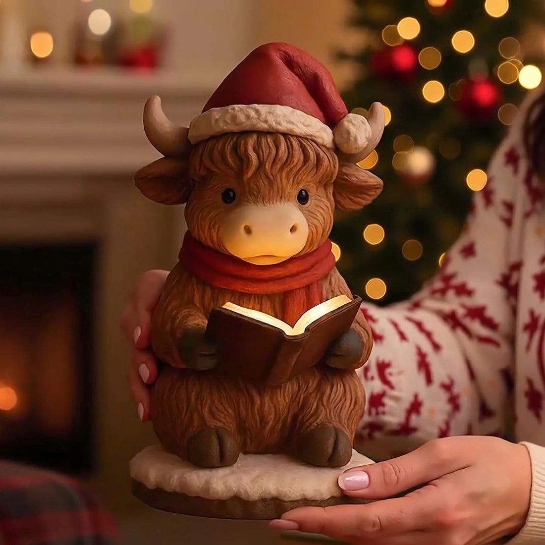 Cute Highland Cow Christmas Night Light
