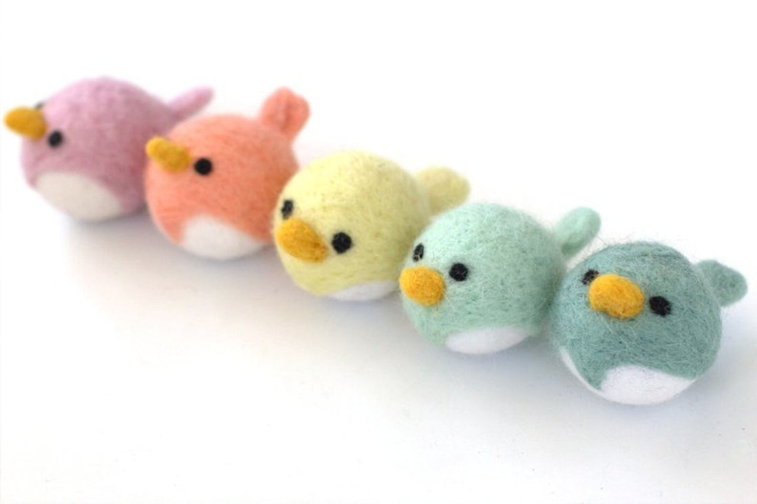 Spring Bird Chick Felt Shapes - 5 Pcs