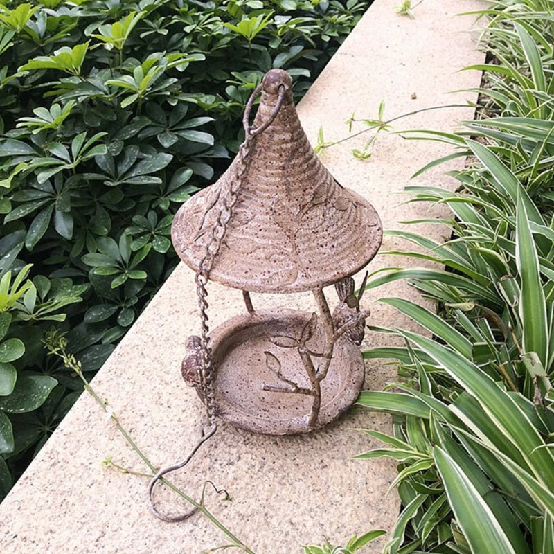 Hanging Metal Bird Bath with Chain