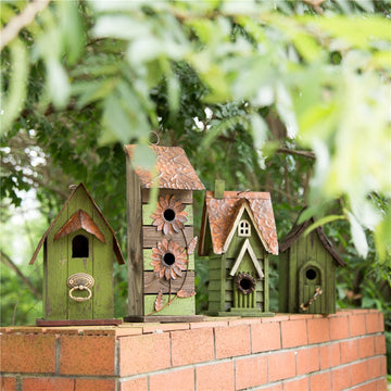 Antique-Style Hanging Wooden Birdhouse for Garden