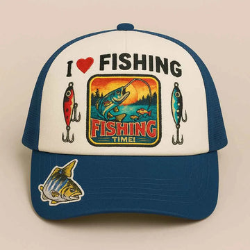 Old School Fishing Hat - Retro Adjustable Dad Cap for Anglers