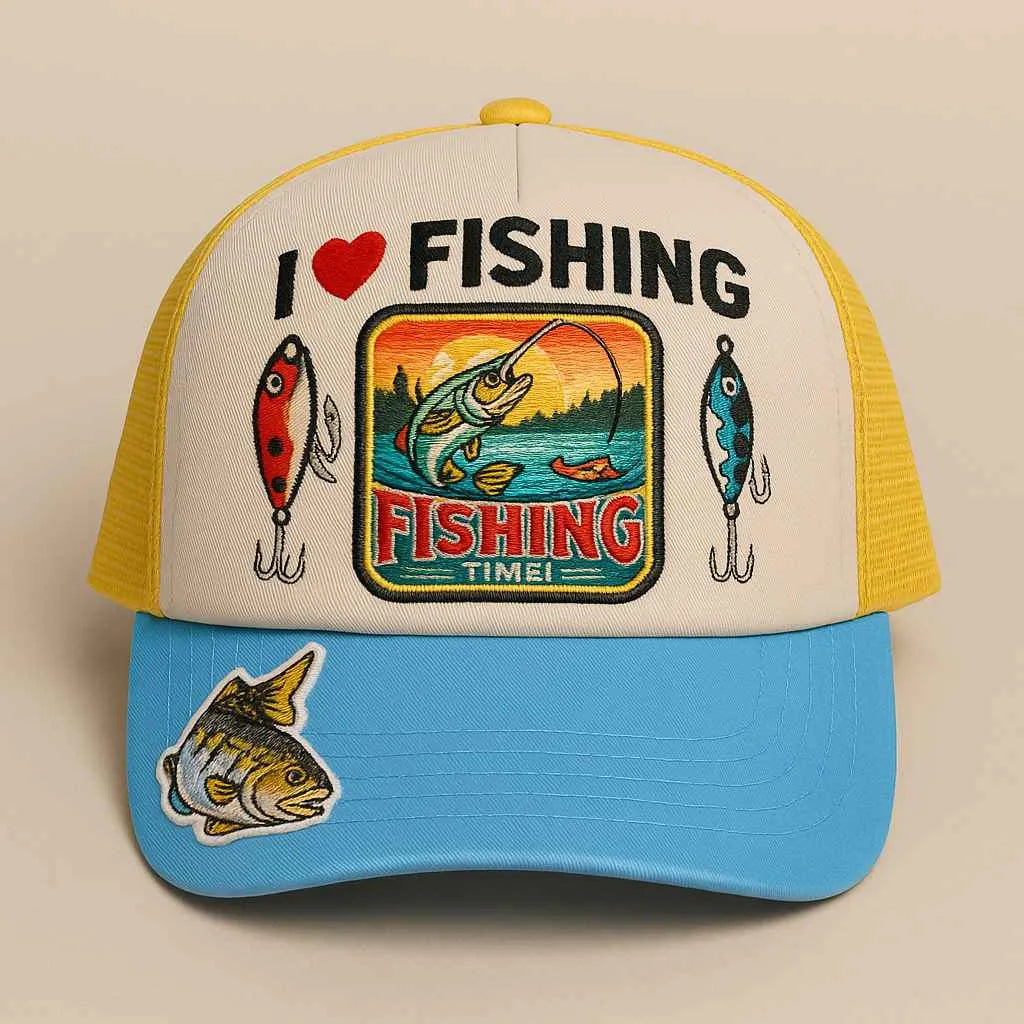 Old School Fishing Hat - Retro Adjustable Dad Cap for Anglers
