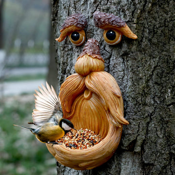 Unique Bird Feeders for Outdoors-Old Man Tree Art