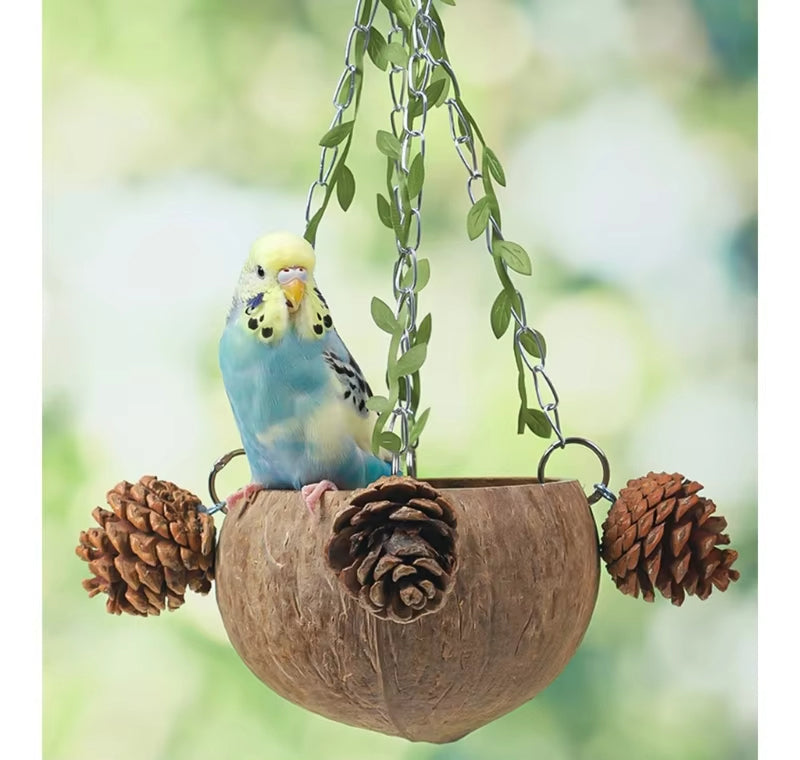 Handmade Coconut Shell Bird Nest