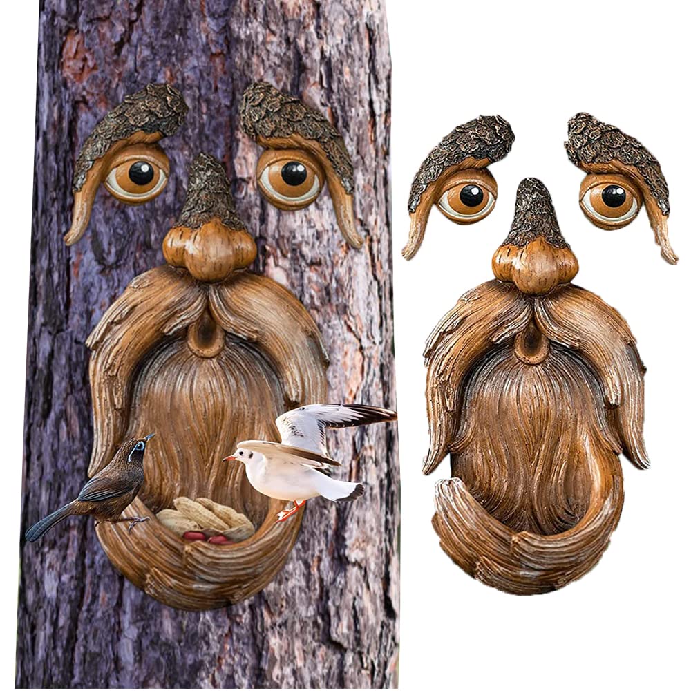 Bark-Textured Bird Feeder - Unique Outdoor Hanging Decor for Wild Birds