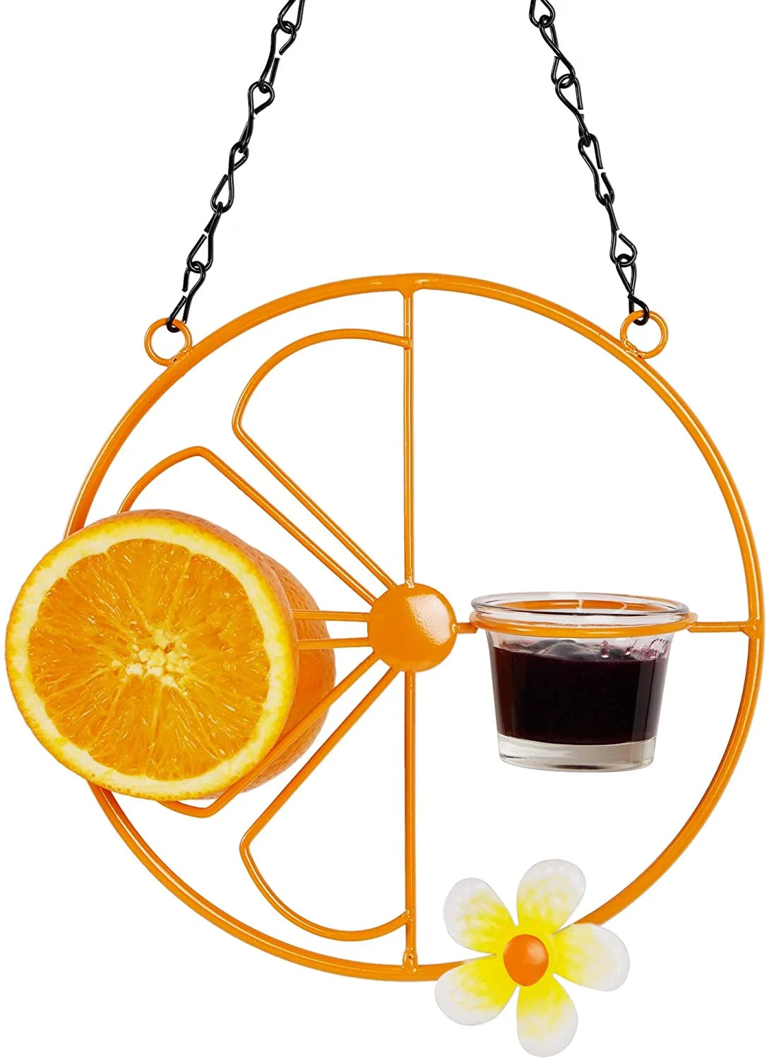 Metal Oriole Feeder with Fruit Tray - Detachable Cup for Garden & Patio