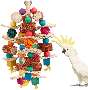 Natural Corn Cob Bird Chew Toy for Parrots, Cockatiels & Small Birds