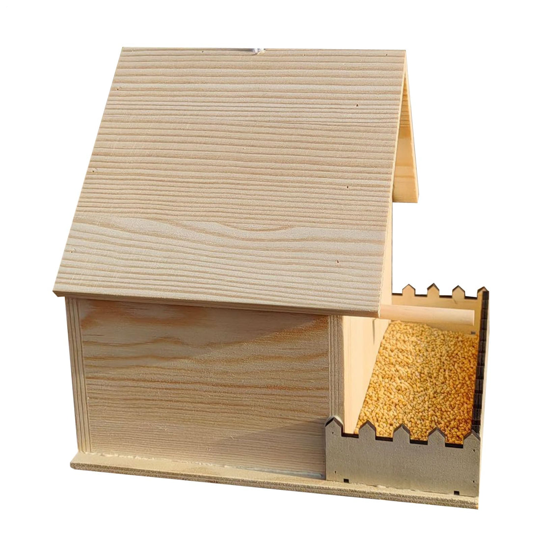 Wooden Bird Nesting Box - Natural Wood Bird House