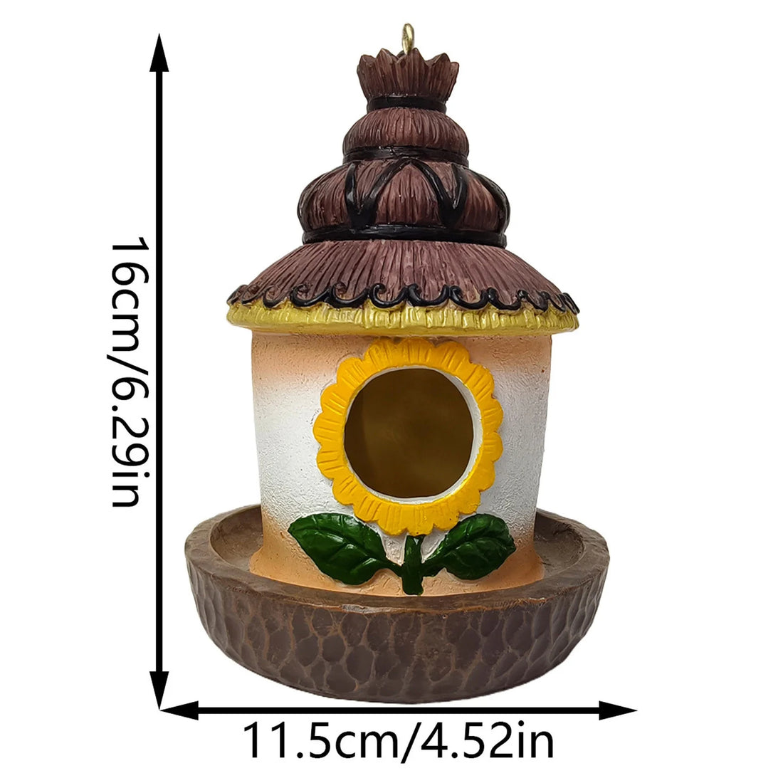 Hanging Bird Outdoor Garden Decoration Resin Feeder Hut