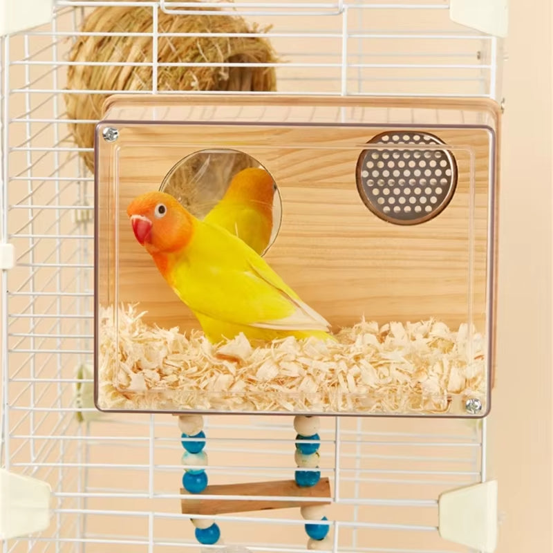 Simple Bird Nesting Box - Cage-Mount Breeding Shelter
