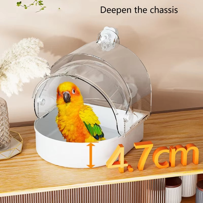 Simple Cage-Mounted Bird Bath - Durable Plastic Design