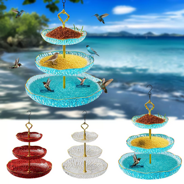 New Outdoor Garden Hanging Bird Feeder & Bath