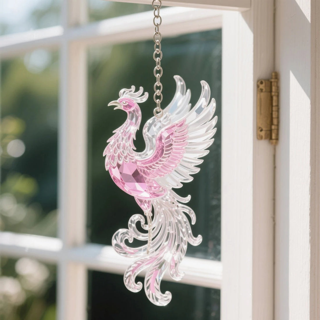 Pink Acrylic Phoenix Sun Catcher