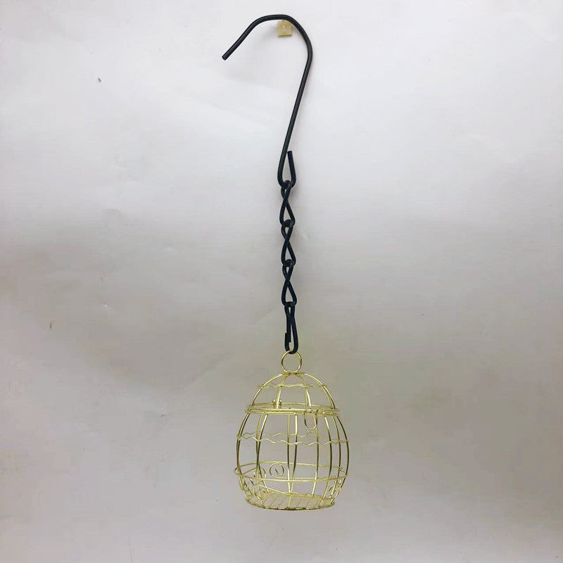 Outdoor Hanging Bird Feeder - Durable Iron Cage for Garden & Yard