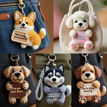 Cute Knitted Dog Keychain