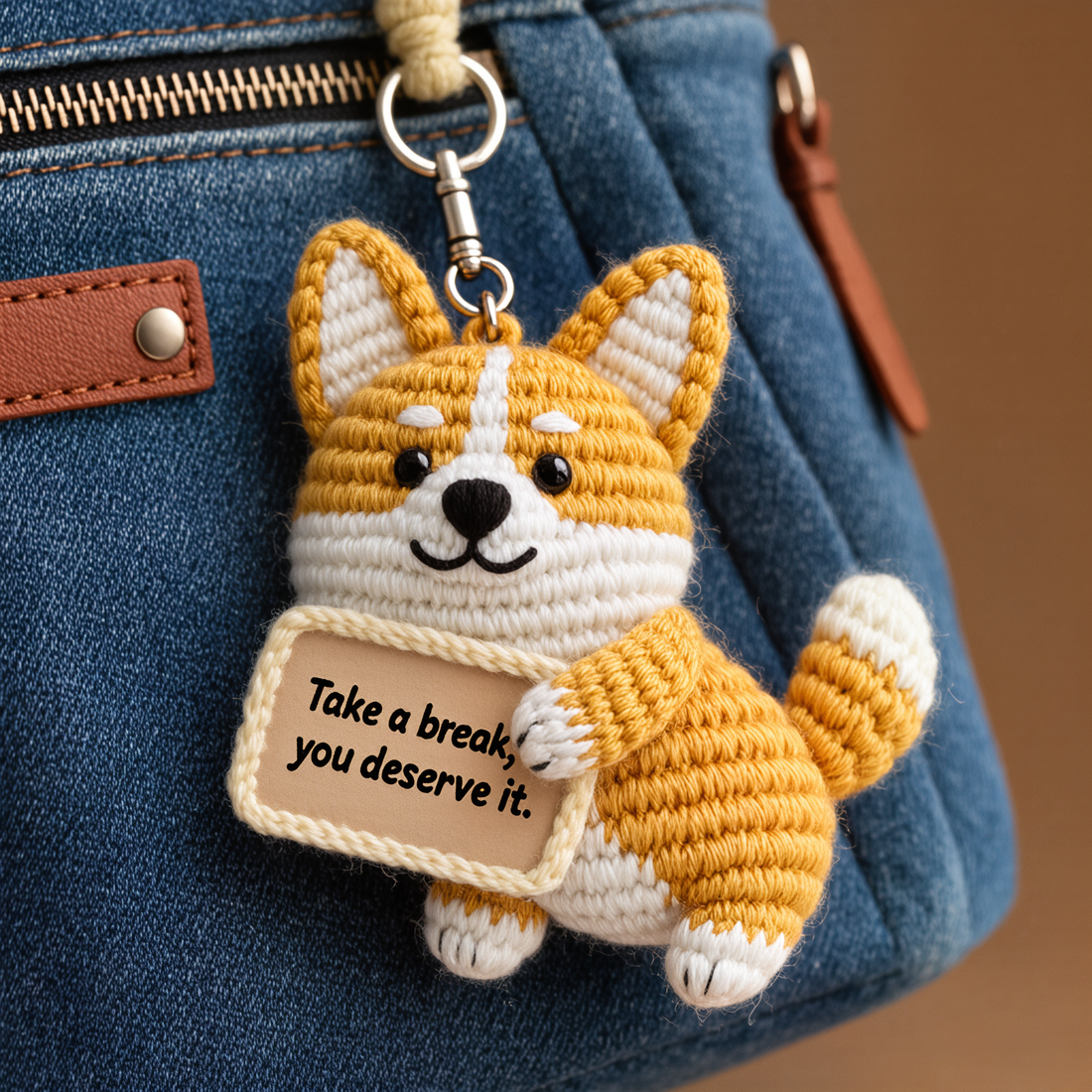 Cute Knitted Dog Keychain