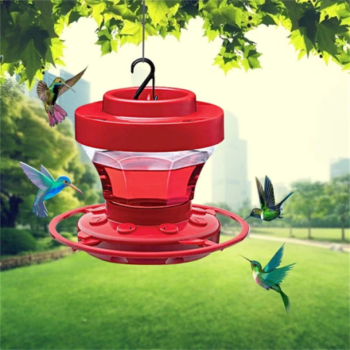 Hanging Bee-Proof Hummingbird Water Feeders with Perch