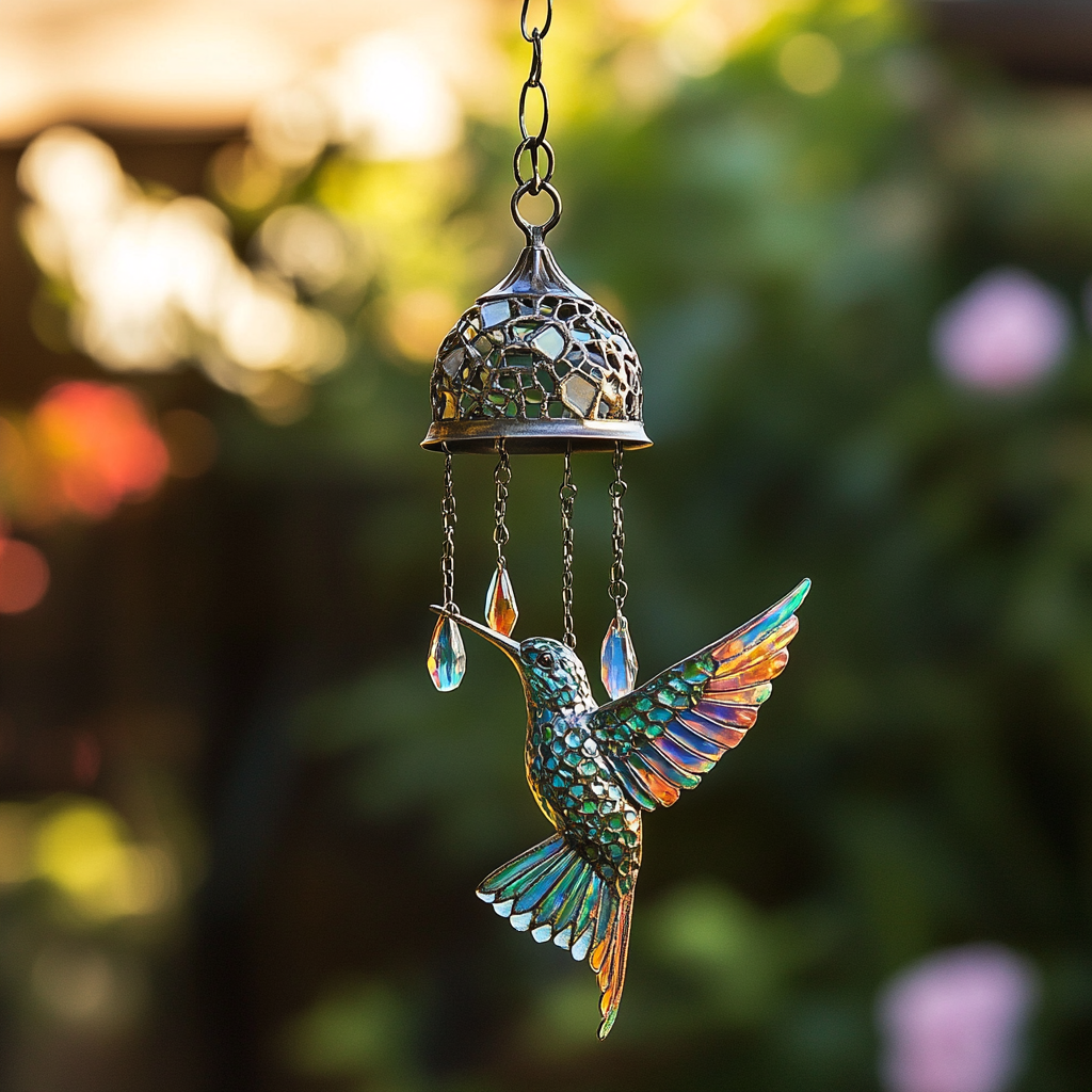 Hummingbird Wind Chime - Decorative Outdoor Garden Art