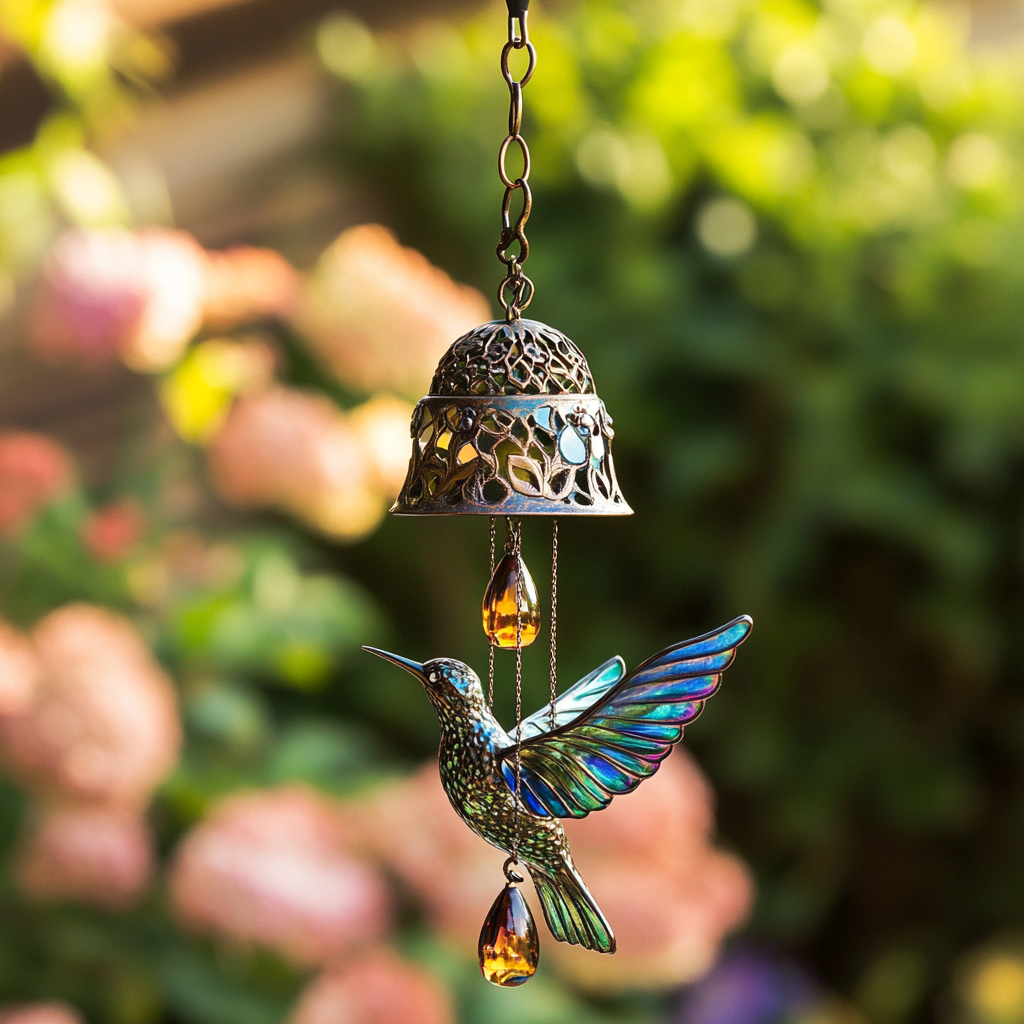 Hummingbird Wind Chime - Decorative Outdoor Garden Art
